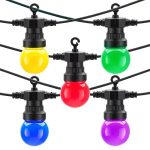 Auraglow Coloured LED Bulb Festoon String Light Set