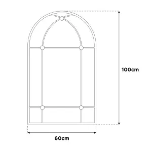 La Hacienda Aston & Wold Arundel Black Arch Framed Garden mirror 1000mm x 600mm