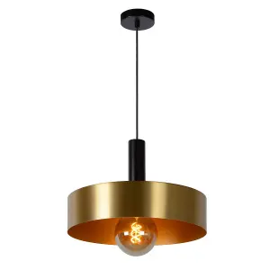 Lucide Giada Retro Pendant Light 40cm - 1xE27 - Matt Gold, Brass