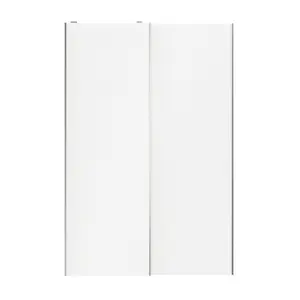 Atomia Minimalist Panelled White 2 door Sliding Wardrobe Door kit (H)2250mm (W)1500mm