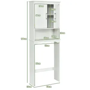 COSTWAY Over the Toilet Storage Cabinet Bathroom Organizer w/ 2 Doors