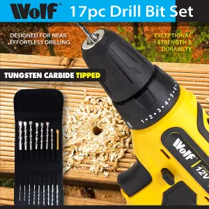 17pc Multifunction Drill Bit Set Wolf Pro Tungsten Carbide Tipped 10 Year Warranty