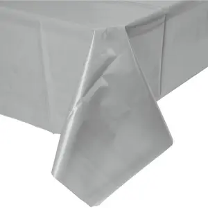 Amscan Plastic Party Table Cover Silver (One Size)