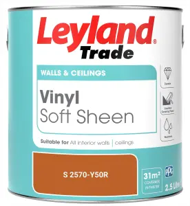 Leyland Trade Vinyl Soft Sheen Walls & Ceilings Emulsion Paint (S 2570-Y50R) - 2.5L