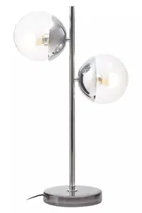 Interiors By Premier Handcrafted Large Silver Finish Metal Table Lamp, Minimalist Design Desk Lamp, Versatile Modern Lamp