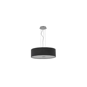 Luminosa Woody  5 Light  Large Round Ceiling Pendant Black, E27