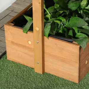 Outsunny Raised Garden Bed Wooden Plant Stand Orange