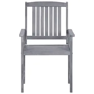 Berkfield Garden Chairs 4 pcs Solid Acacia Wood Grey