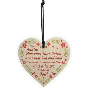 Mothers Day Birthday Gift For Auntie Wooden Heart Love Gift For Niece Nephew Keepsake