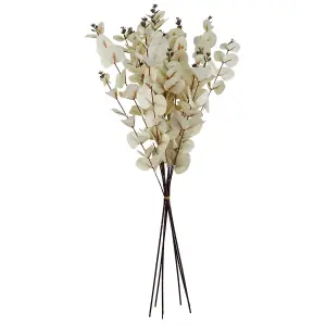 Pack of 6 x 80cm White Eucalyptus Foliage Stem