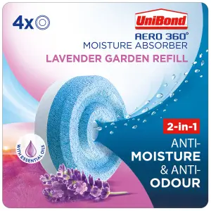 UniBond Aero 360 Lavender Garden Moisture absorber refill, Pack of 4