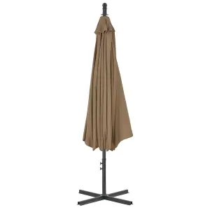 Berkfield Cantilever Umbrella with Steel Pole 300 cm Taupe