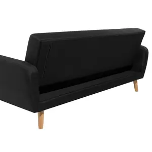 Beliani Traditional 3 Seater Sofa FLORLI Black