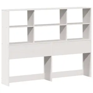 Berkfield Bookcase Bed without Mattress White 120x190 cm Small Double Solid Wood Pine