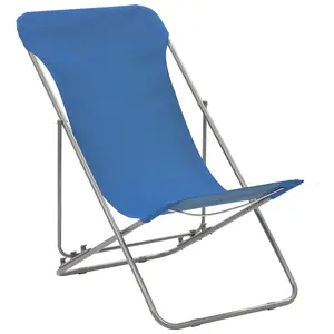 Berkfield Folding Beach Chairs 2 pcs Steel and Oxford Fabric Blue