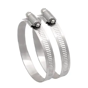 2 x Worm Drive Hose Clamp Clips for 100mm Flexible Ducting 4 Inch Extractor Fans