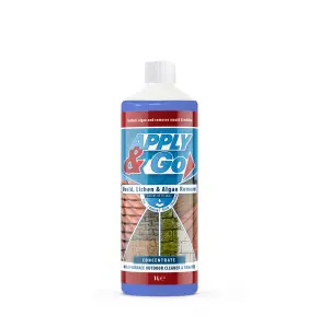 Apply & Go - Mould, Mildew, Lichen, Algae Remover Concentrate Outdoor Cleaning Treatment Decking, Path and Patio Cleaner 1L