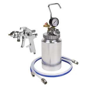 Sealey Pressure Pot System With Spray Gun & Hoses 1.7mm Set-Up HVLP-79/P