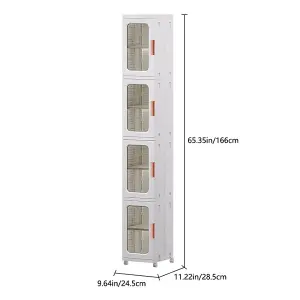 166cmH Compartment Drawer Multifunctional Storage Cabinet with Door and Wheels