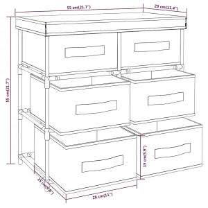 Berkfield Storage Cabinet with 6 Drawers 55x29x55 cm Cream Steel