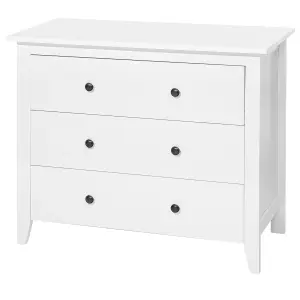 Beliani Rustic 3 Drawer Chest White TORRANCE