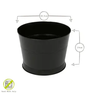 Rink Drink Handmade Galvanized Iron Ice Bucket - 26.5cm - Black