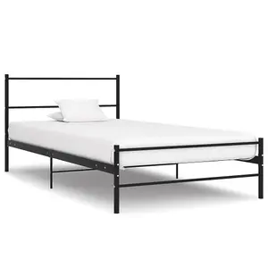 Berkfield Bed Frame Black Metal 100x200 cm