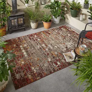 Beige Outdoor Rug, Abstract Stain-Resistant Rug For Patio Decks Garden Balcony, Modern Outdoor Area Rug-160cm X 230cm