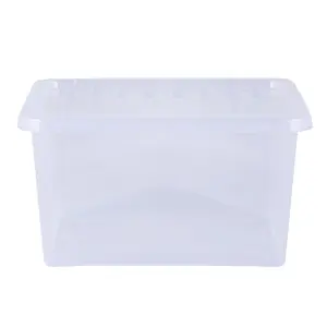 Wham Crystal 31L Medium Under Bed Plastic Storage Boxes With Lids - Pack of 5. Clear, Strong, Made in UK Clear