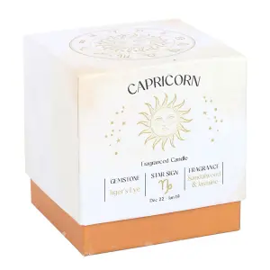 Something Different Capricorn Sandalwood & Jasmine Tigers Eye Scented Candle Orange/Brown (One Size)