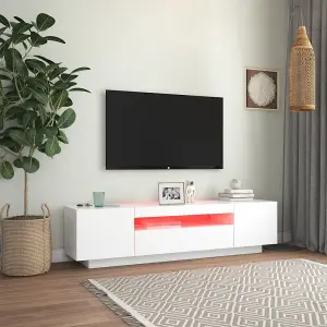 Berkfield TV Cabinet with LED Lights White 160x35x40 cm