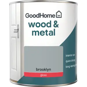 GoodHome Brooklyn Gloss Metal & wood paint, 750ml