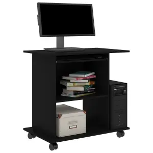 Berkfield Computer Desk Black 80x50x75 cm Engineered Wood