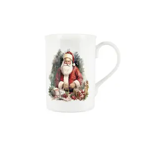 Purely Home Father Christmas Mug - Santa Xmas Gift Bone China Tea/Coffee Cup