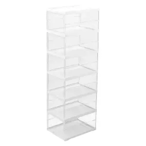 6 Tier Transparent Stackable Foldable Shoe Storage box Shoe Organiser