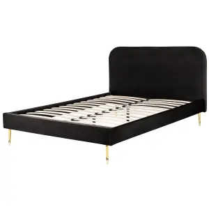 Velvet EU King Size Bed Black FLAYAT