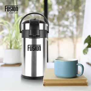 Mantraraj 5l Coffee Carafe Vacuum Jug Airpot Flask Thermal Pump Action Stainless Steel Double Wall Insulated Vacuum Flask (black) Silver