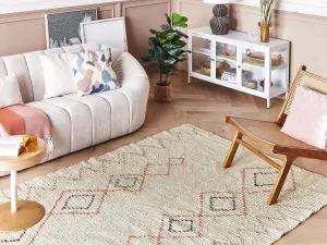 Cotton Area Rug 160 x 230 cm Beige GUWAHATI