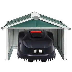 Tuckahoe Garden Robot Lawnmower Shed 92 x 97 x 63 cm Galvanised Steel Green