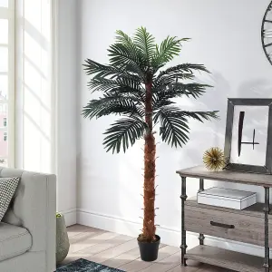 Artificial Palm Tree Fake Plant House Plant in Black Pot H 180 cm