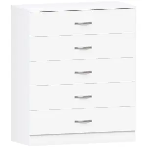 Vida Designs Riano White 5 Drawer Chest (H)900mm (W)750mm (D)360mm