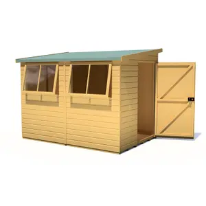 Shire Norfolk Workshop Pent Shed 9x6 Double Door 12mm Shiplap Style B