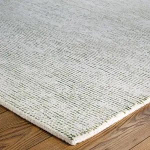 Handmade Luxurious Easy to Clean Modern Green Wool Dotted Rug for Living Room & Bedroom-120cm X 170cm