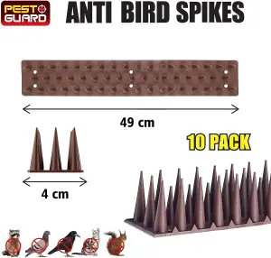 10 x Wall /Fence Guard Spike Strips - Harmless Outdoor Garden Security Anti-Climb Deterrent for Intruders Cats Birds Foxes