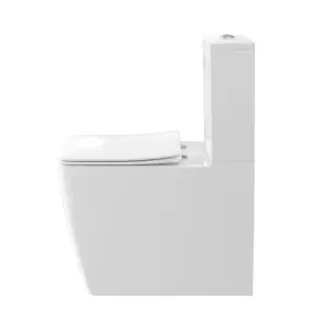 GoodHome Levanna White Close-coupled Square Toilet & cistern with Soft close seat & Close coupled cistern