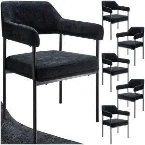 armchair Doé, upholstered, steel legs - Woven fabric black/black