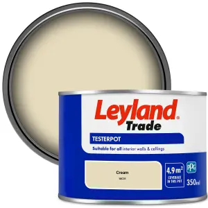 Leyland Trade Vinyl Matt Walls & Ceilings Emulsion Paint Cream (10C31) 350ml Tester