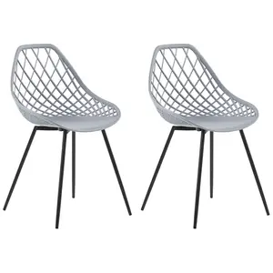 Set of 2 Dining Chairs CANTON Light Grey