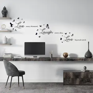 Walplus Lucida Live Laugh Love Home Office Wall Sticker