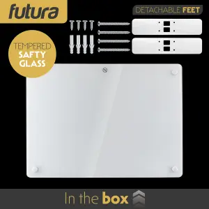 Futura Electric Panel Heater 1000W White Wall Mounted & Free Standing Glass Timer Thermostat Control Lot 20